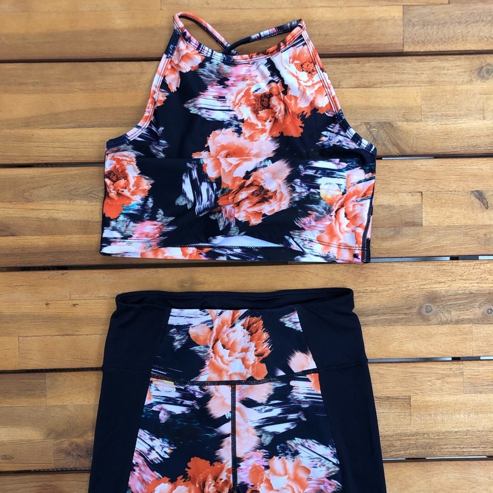 Betsy Johnson Crop Top and High-waisted Yoga Pants